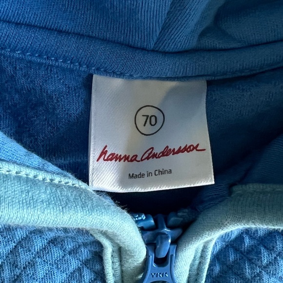 Hanna Andersson Quilted Hoodie Airplane Monkey 70 with pants and XS hat - Picture 3 of 6